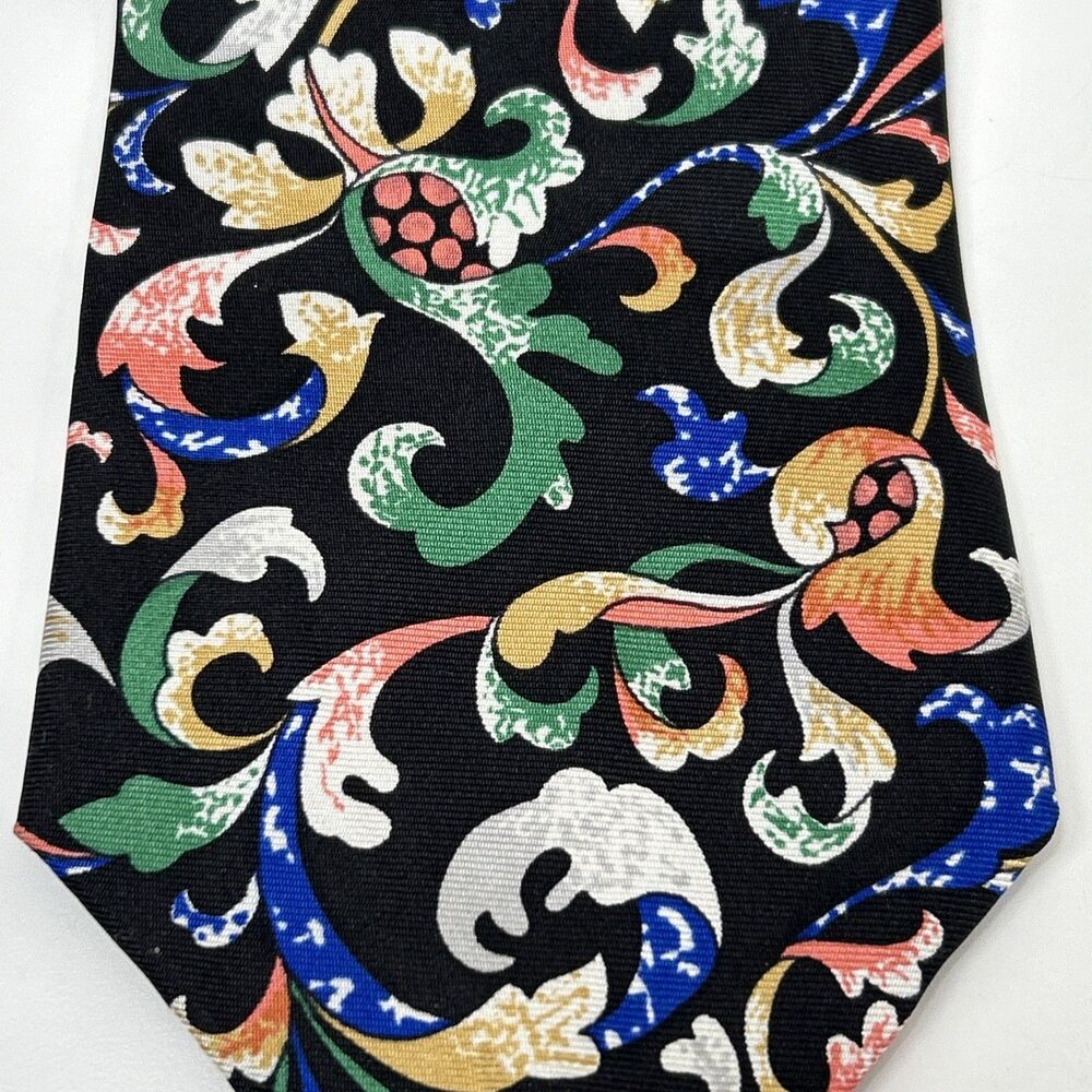 Buckingham Palace Silk Tie Black Paisley Abstract